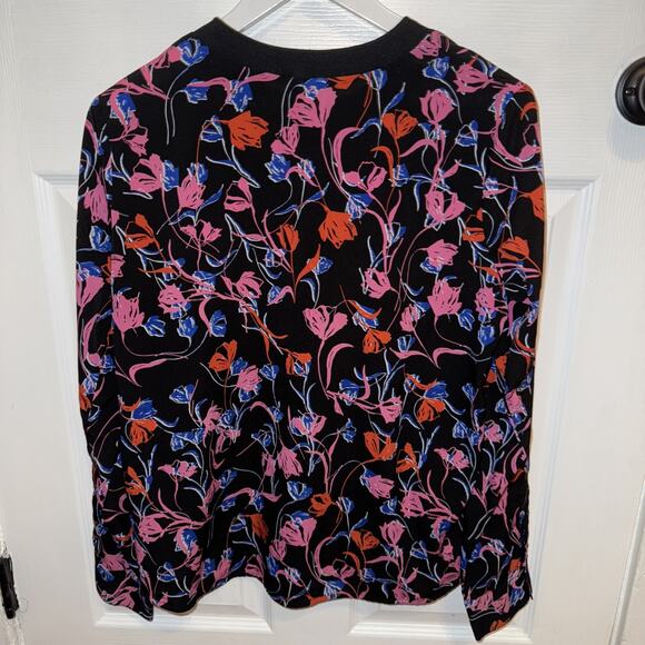 THAKOON Collective Womens Tulip Floral Top Size 8 Long Sleeve Print Blouse - Picture 4 of 4